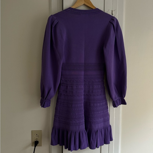 Sandro Purple Pointelle Knit Mini Dress sz 38 - Picture 8 of 15
